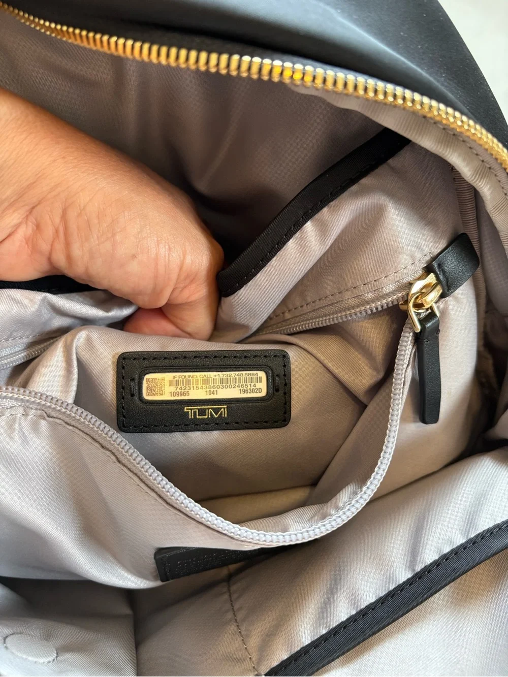Tumi Black Nylon Medium Travel Backpack